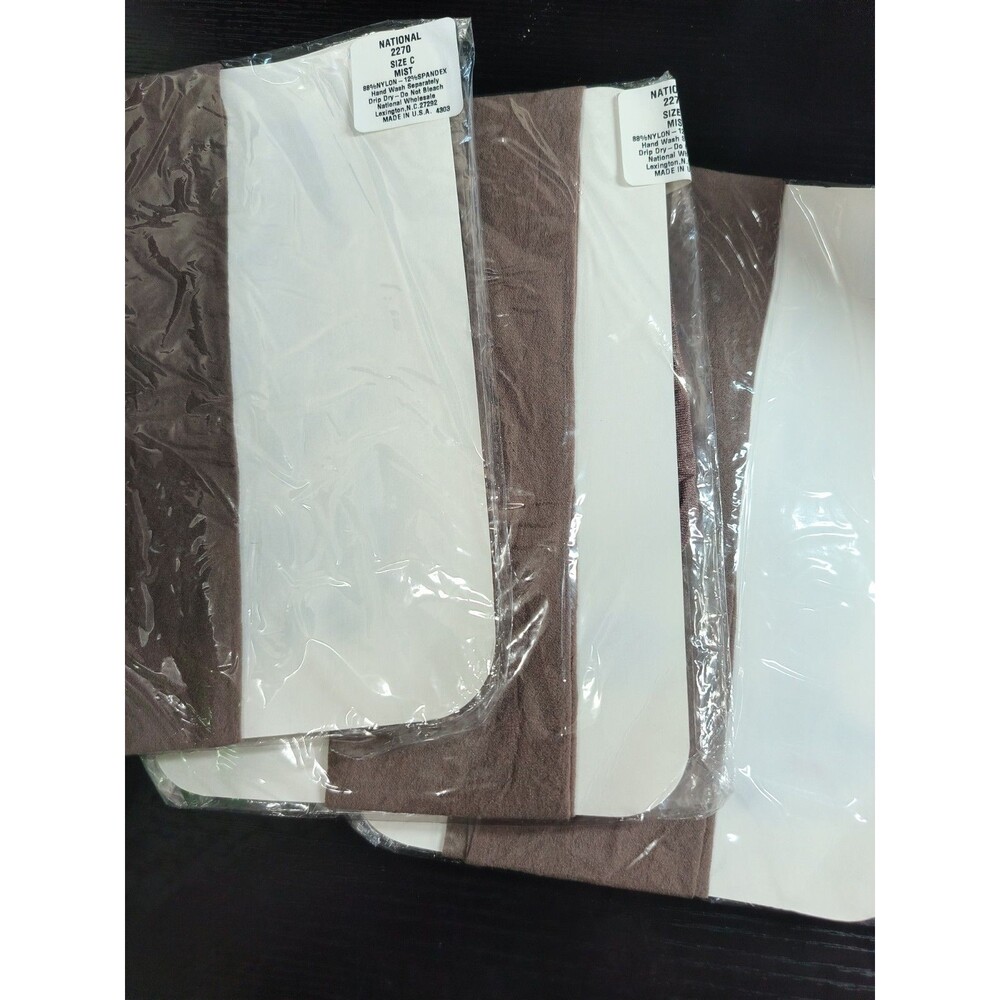 Lot of 3 Vintage National Hosiery Size C Mist Pantyhose Stockings NOS Made in US